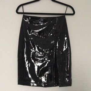 High-waisted Black Vinyl Skirt Size Small